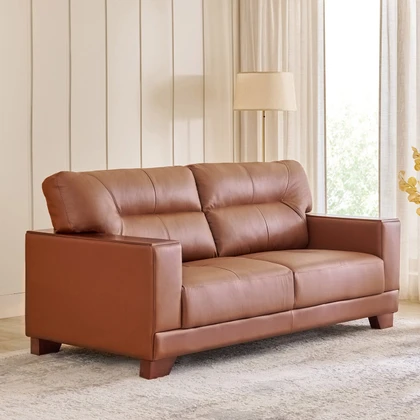 Home Centre Walter Half Leather Sofa Set  image